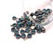 201 Stainless Steel, Light Blue Aquamarine March Birthstone Rhinestone Charms, 8x6mm